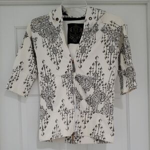 Ecko Unlimited Black and White Patterned Hoodie